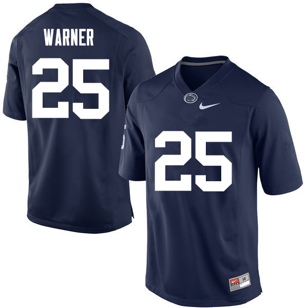 Men Penn State Nittany Lions #25 Curt Warner College Football Jerseys-Navy